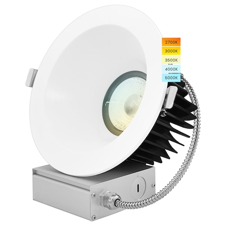 Luxrite 6 Inch Regressed LED Recessed Downlight 5 CCT Selectable 2700K-5000K 24W 1850LM Dimmable LR24940-1PK